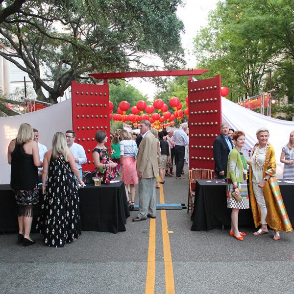 Guests entered the seventh annual street party through  “golden gates.” 